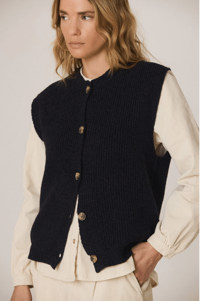Gilet  Maille cotellée Merinos Indi & cold
