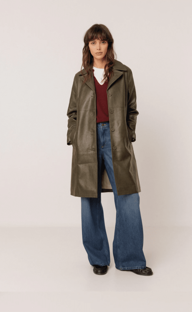 MANTEAU LONG EFFET CUIR Indi&Cold
